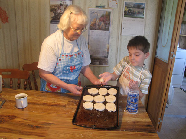 Baking cookies is a nice way to bond with grandchildren